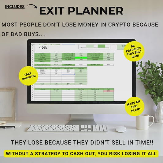 Crypto Exit Strategy Bundle: Google Sheets Portfolio Tracker/Planner - Digital Download)