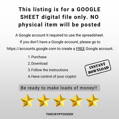 Crypto Exit Strategy Bundle: Google Sheets Portfolio Tracker/Planner - Digital Download)